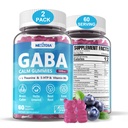 GABA Gummies 500 mg - Sugar-Free Calm Gummies med L Theanine, 5-HTP, Vitamins D3, B12, Ashwagandha, Melatonin-Free för Brain Calm, Mood, Zzz Better, GABA Supplement för Adult, Blueberry Flavor, Vegan