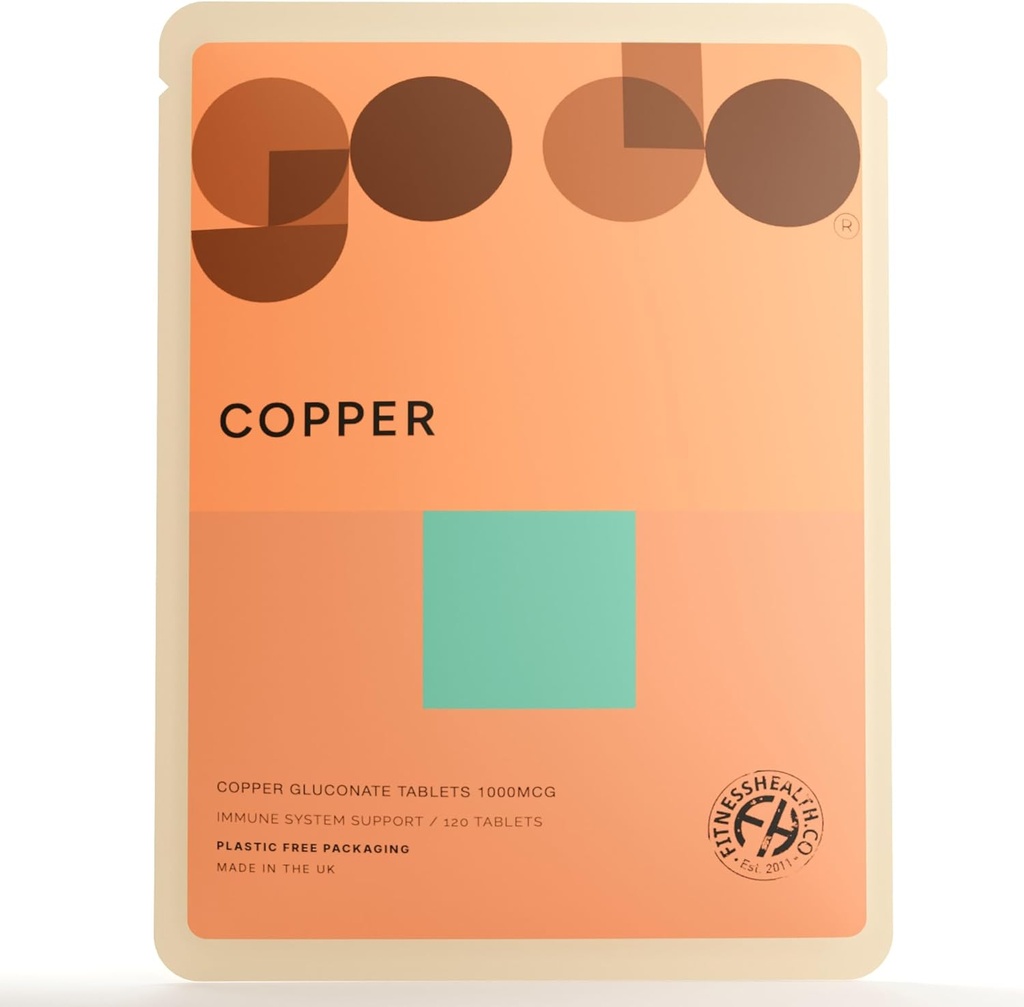 Fitness Health Copper 1MG 120 tabletter - Nutritional Supplement - Veganer och vegetarianer - Hälsosam livsstil - Koppar Supplement - Koppar Glukonat Supplement -