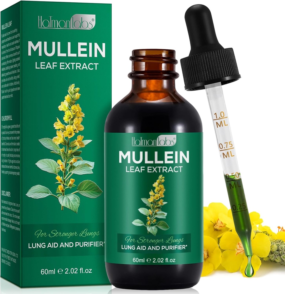Mullein Leaf Extract Mullein Leaf Extract för Lungs Mullein Drops Mullein Leaf Lung Cleanse Supplement 2.02 Fl.Oz