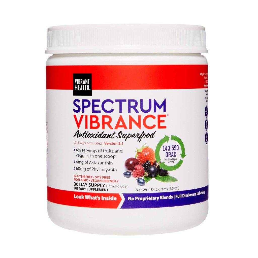 Vibrerande hälsa, Spectrum Vibrance, Vegan Antioxidant Superfood Powder, 30 portioner (FFP)
