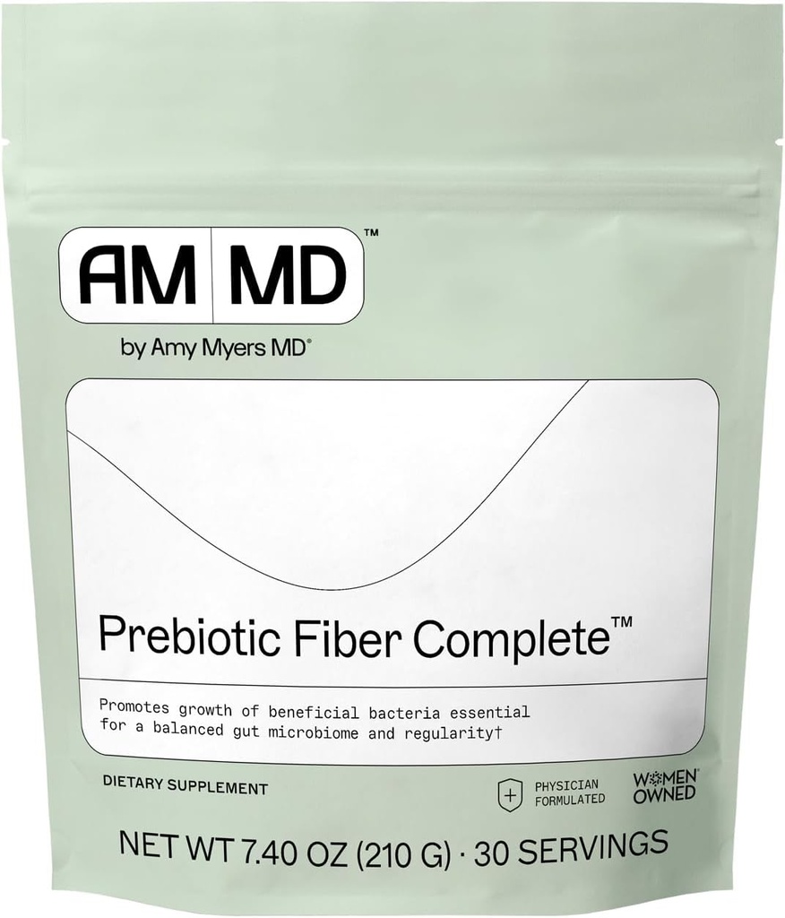 Amy Myers MD Prebiotic Fiber Powder - Gut Support - Organic Acacia Fiber - Keto Friendly - Gluten Free, Egg Free, Non-Dairy, Non-GMO - 30 Servings