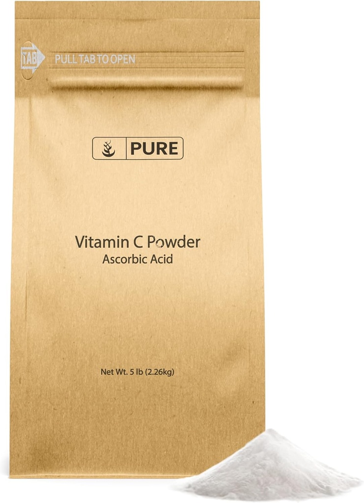 PURE ORIGINAL INGREDIENTS Vitamin C Powder (5 lb) Askorbinsyra, icke GMO, Kosttillskott