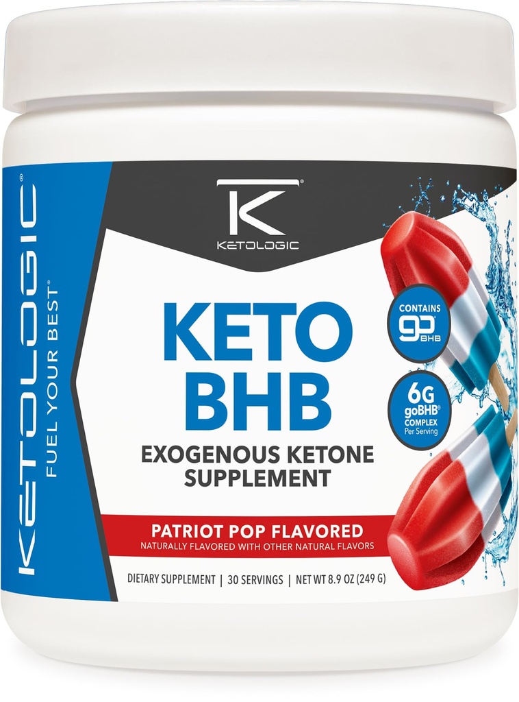 Keto BHB (Patriot Pop Flavor) 30 portioner - Exogen Ketone Supplement med goBHB, Beta-Hydroxyrate Salts