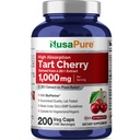 NusaPure Organic Tart Cherry 20:1 Extract, 1000 mg Equivalent till 20.000 mg 200 Veggie Caps (Vegan, Non-GMO) Bioperine