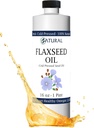 Zatural Flaxseed Oil naturligt odlad 100% ren linfrön Cold Pressed Vegan Omega Fatty Acids 16oz