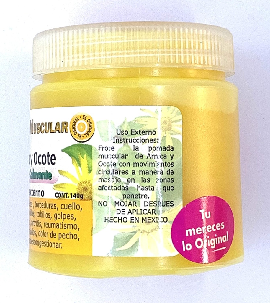 Muskel Pomade med Chamomile och Ocote Pine extraherar 140grs.