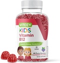 Viteey Vitamin B12 för barn Gummies, 1000mcg - Metabolism, Natural Energy Support - Vegan, Gelatin Free, Gluten Free, GMO Free - Tasty Chewable B12 Raspberry Flavored Gummy