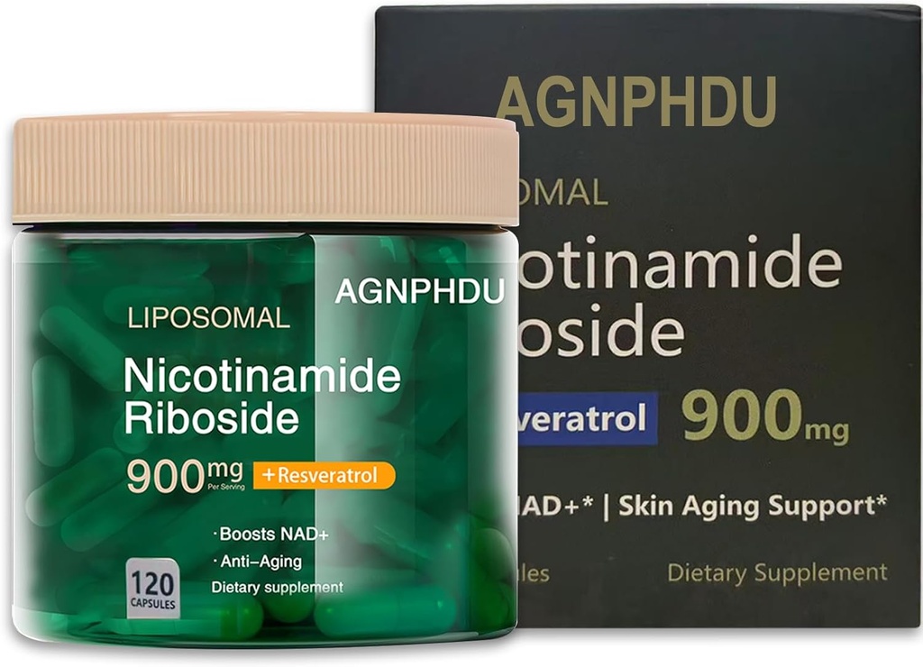 AGNPHDU- Liposomal Nicotinamide Riboside 120 kapslar,Resveratrol, Quercetin - NAD Supplement för anti-aging, energi, fokus 900mg Kosttillskott