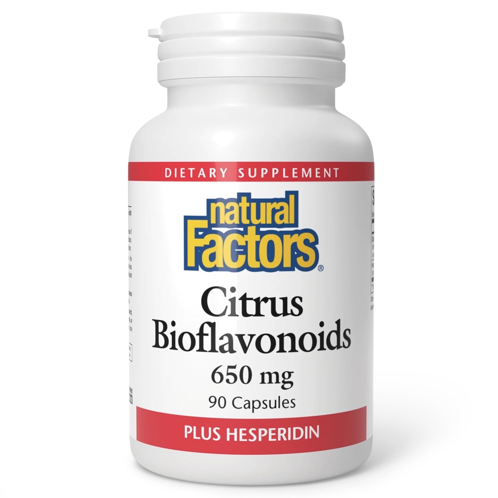 Naturliga faktorer - Citrus Bioflavonoider 650mg, stöd för kroppens användning av vitamin C, 90 kapslar