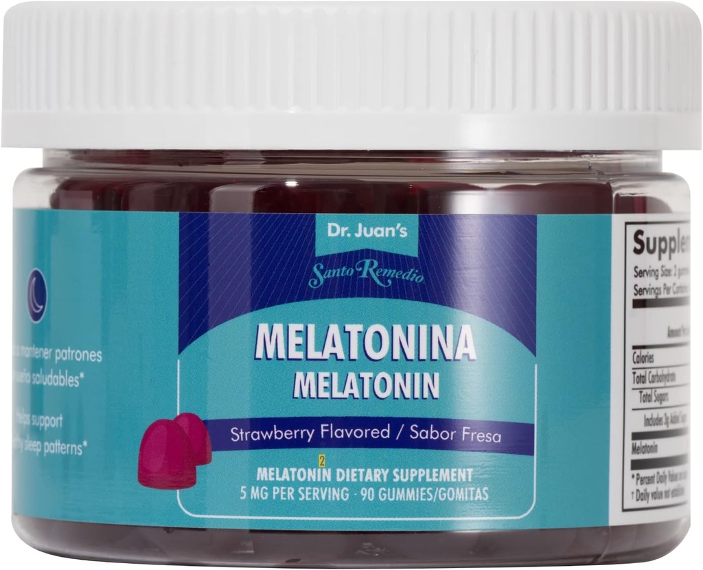 Santo Remedio Melatonin Gummies, hjälper till att framkalla sömn, 5 mg per portion, 90 Gummies / 45 portioner