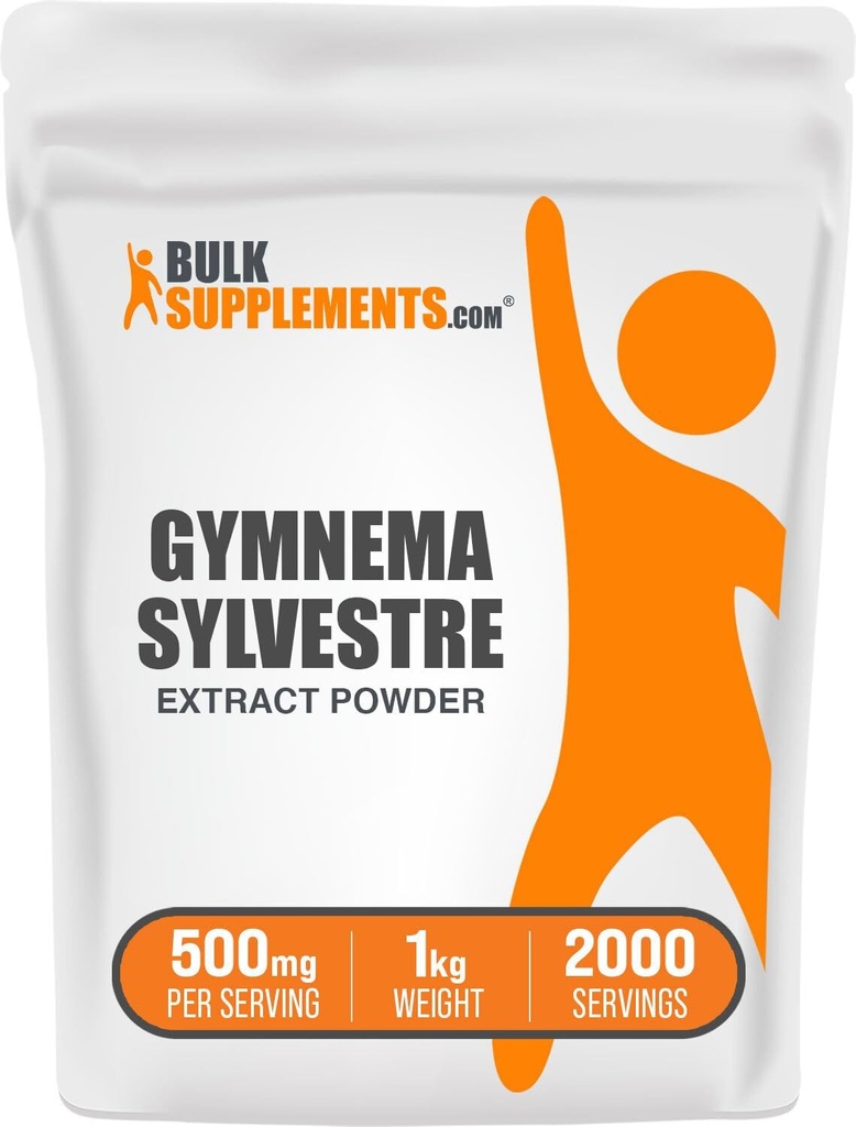 BulkSupplements.com Gymnema Extract Powder - från Gymnema Leaf, Gymnema Sylvestre Extract - Gymnema Powder, Herbal, Gluten Free - 500mg per Servering, 1kg (2,2 lbs) (Pack av 1)