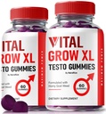 (2 Pack) Vital Grow XL, Officiell Vital Grow XL Testo Gummies för män, Boost Stamina och Confidence Gummy för mens, Vital GrowXL Male Support Gomitas (120 Gummies)