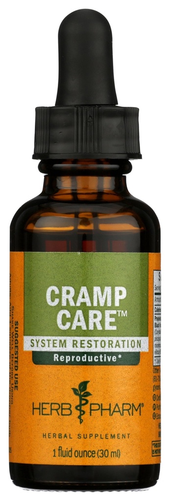 Herb Pharm Cramp Care Liquid Herbal Extract Drops för att stödja en hälsosam menstruationscykel, 1 Oz