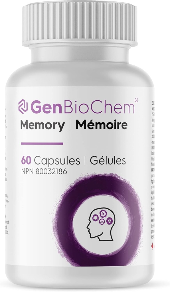 Minne | 60 kapslar | Memory Booster Supplement, minnespiller för studenter, hjärnbooster