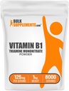 BulkSupplements.com Thiamine Mononitrate Powder - Vitamin B1 Powder, Thiamine B1 Supplement - B1 Vitaminer, Gluten Free, 125mg per Servering, 1kg (2,2 lbs) (Pack av 1)