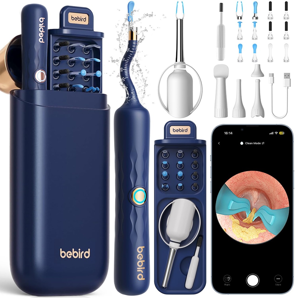 Bebird Earsight Plus D39R Ear Wax Removal Tool Camera, FSA HSA Eligible Items, Ear Cleaner med flexibel öronkamera Otoscope, Visual Ear Pick Tweezers Wax Remover, Ear Cleaning Kit för familj