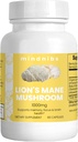 Organic Lion Mane Mushroom Capsules 1000mg - Kognitivt stöd, neuroprotektiv Nootropics, 60 Vegan Caps