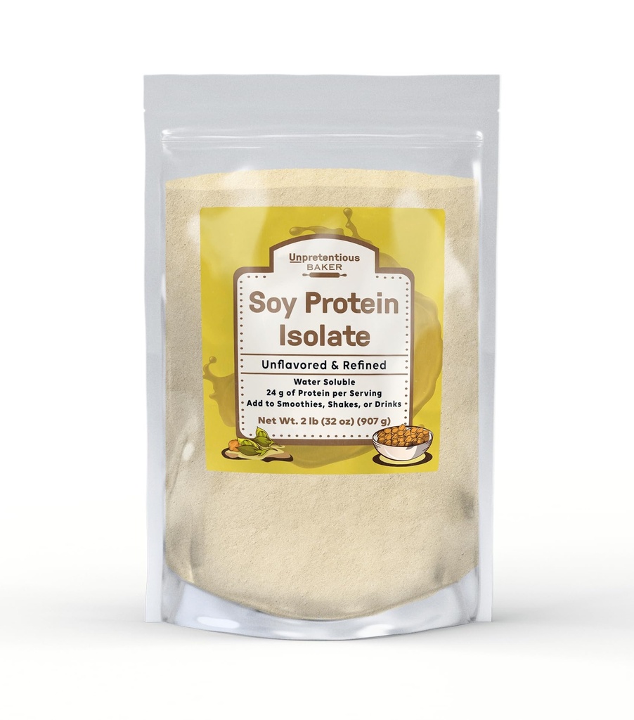Opretentiös Baker Soy Protein Isolate (2 lb), God Källa av protein & järn, Smoothies, Shakes
