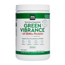 Vibrerande hälsa, grön vibrans, innehåller 65 växtbaserade superfoods, 25 miljarder probiotika, fiber, adaptogener och enzymer, 30 portioner