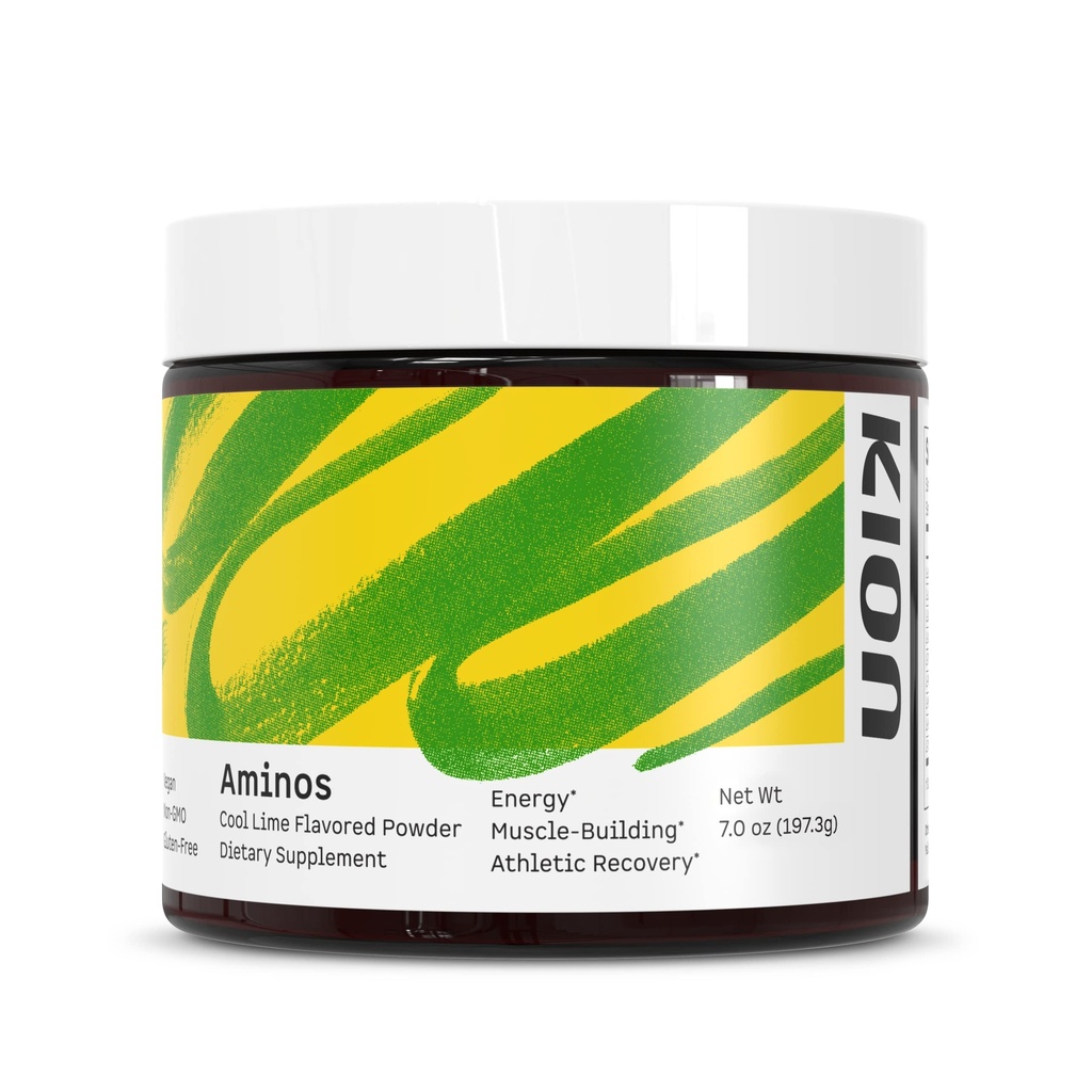 Kion Aminos Essential Amino Acids Supplement - Amino Acid Powder, Amino Energy Powder, Essential Energy utan koffein, väsentliga aminosyror, BCAA EAA - 30 portioner, Cool Lime