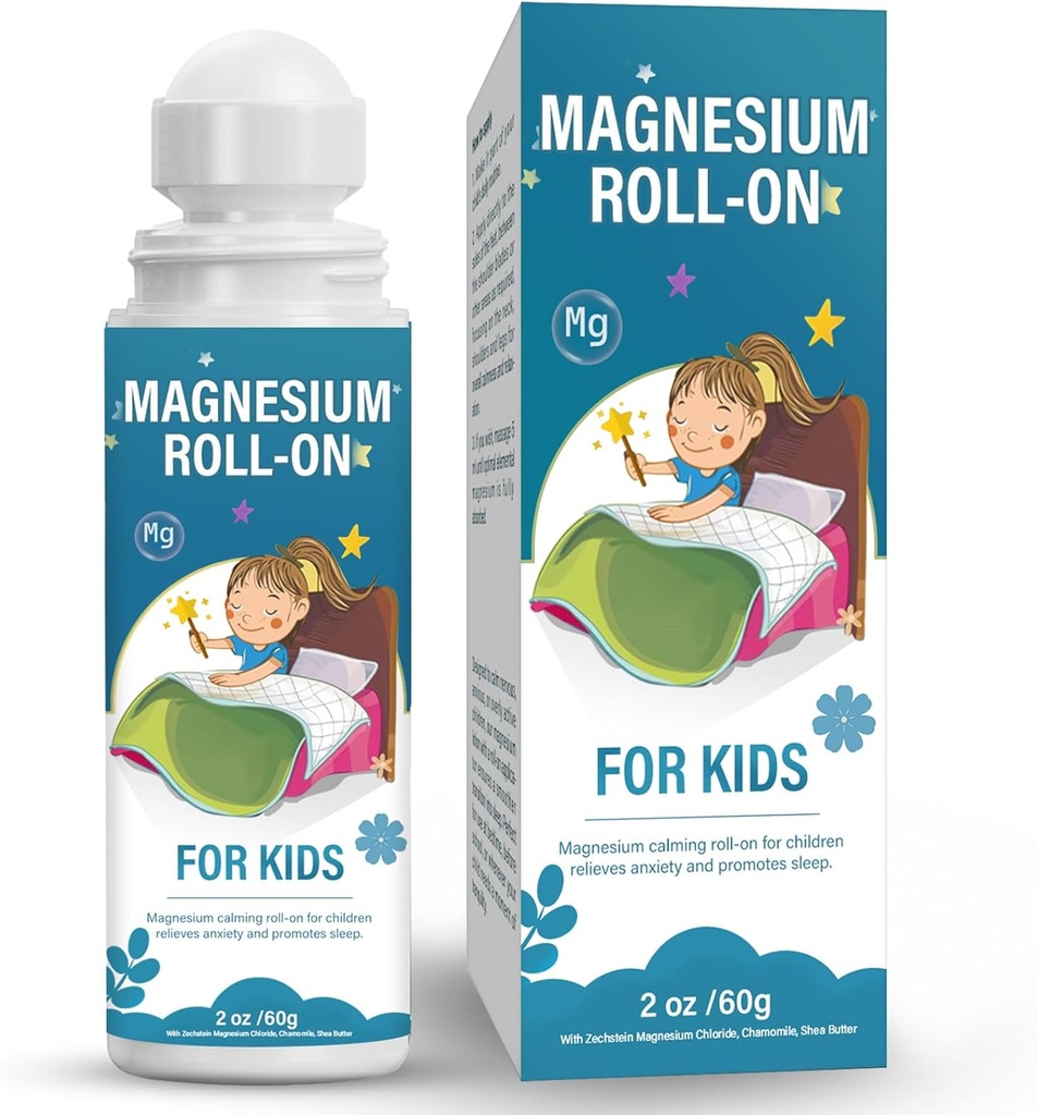 Magnesium Lotion för barn, Magnesium Roll på för sömn och lugn - Hjälp barn lugna och sova, aktuell magnesium Cream - Stöd ett balanserat humör, sänggående och natt