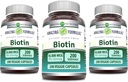 Fantastiska formler Biotin 10000 mcg Veggie Capsules | Vitamin B7 Supplement | Non-GMO | Gluten Free | Made in USA (200 greve | 3 Pack)