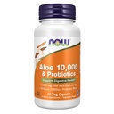 NOW Foods Supplements, Aloe 10.000 & Probiotics med 10-Strain (5 miljarder) Probiotisk Blend, 60 Veg Capsules