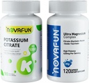 Kaliumcitrat 1000mg & Magnesium Komplex Supplement med 420mg Magnesium, Supplement Bundle för Support Heart, Muscle, Nerve, Bone Health