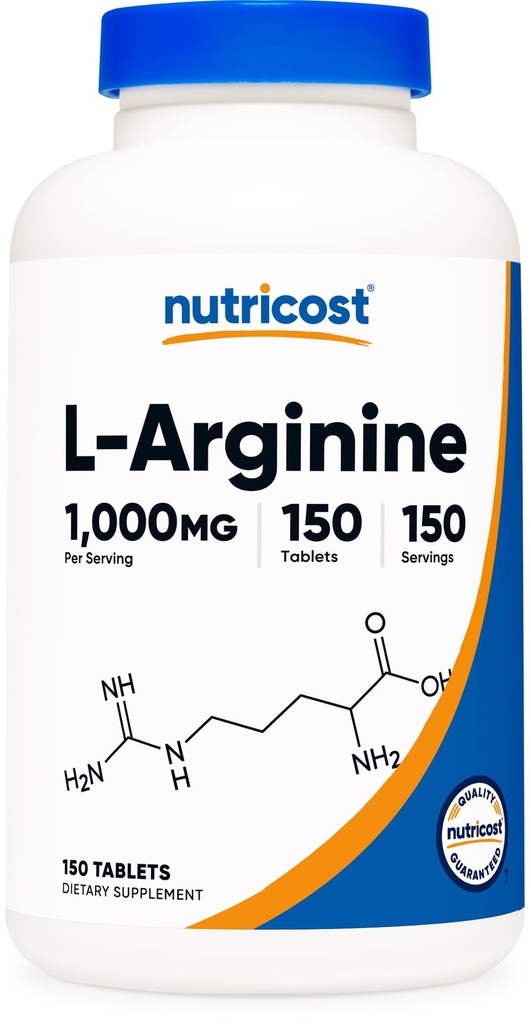 Nutricost L-Arginine 1000mg, Aminosyra tabletter (150 tabletter)