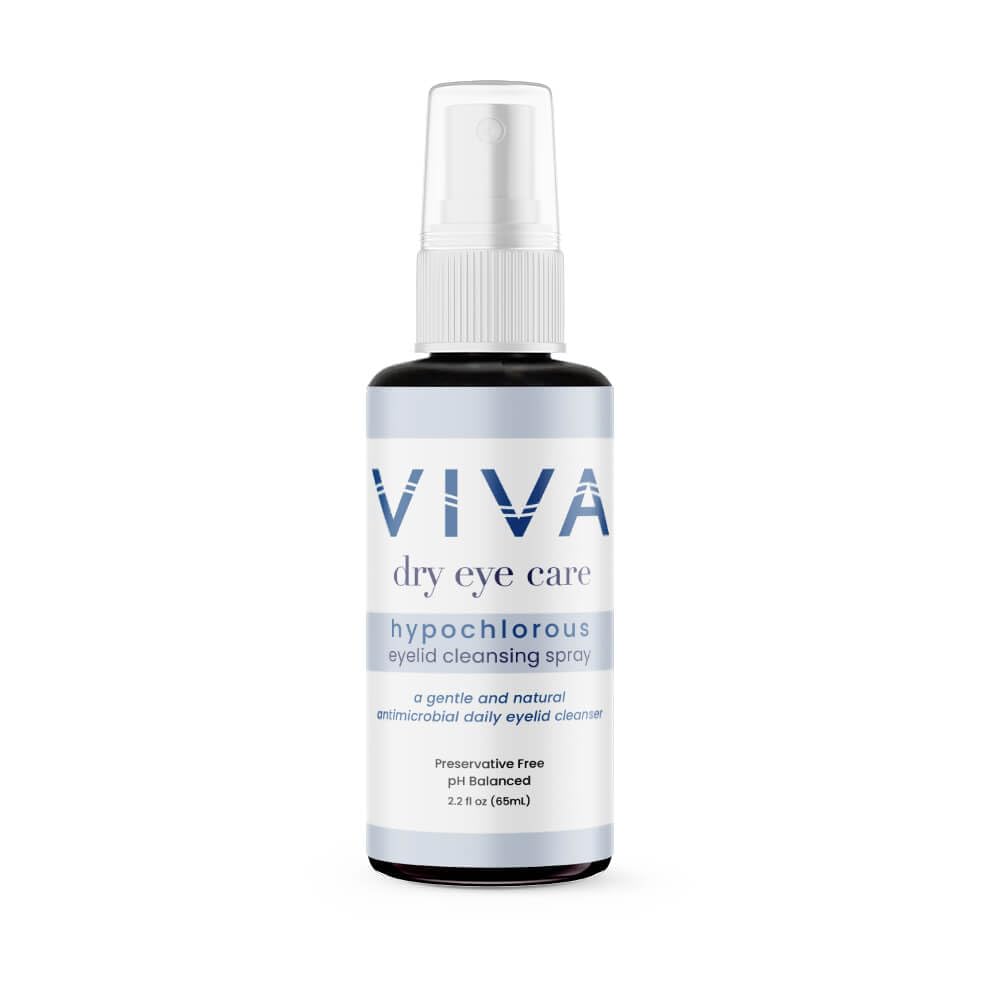 VIVA Eyelid Cleansing Spray | Pure, Hypochlorous Acid | Gentle, Effective Eyelid & Lash Cleanser för att ta bort allergener, smuts, oljor, smink | 2,2 fl oz (65ml)