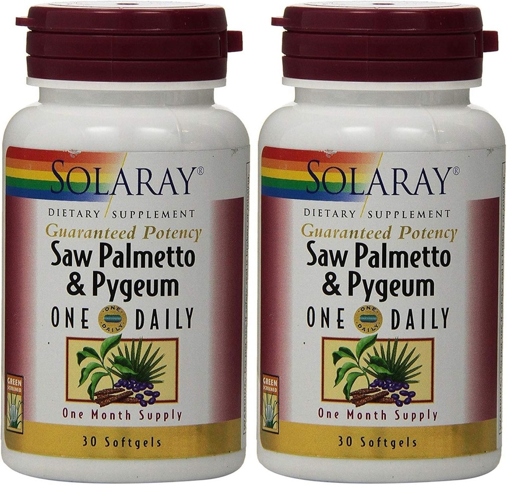 Saw Palmetto och Pygeum One Daily 30 Softgel (Pack of 2) Solaray