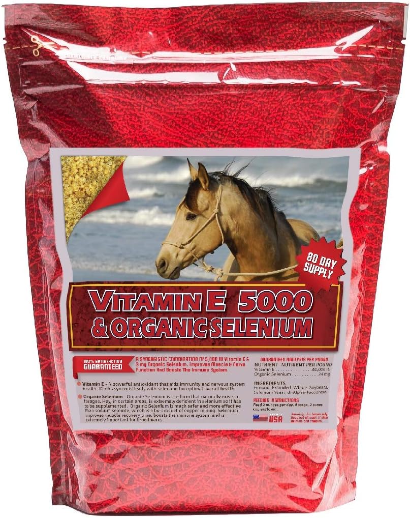 Vitamin E & Organic Selenium 10 lb, 5 000 IE av vitamin E och 3 mg organiskt selen per dos