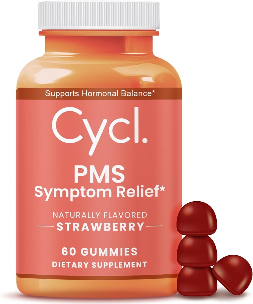 PMS Support Gummies för kvinnor - Chasteberry Supplement för Hormone Balance & Menstrual Cramp Relief - 60 greve