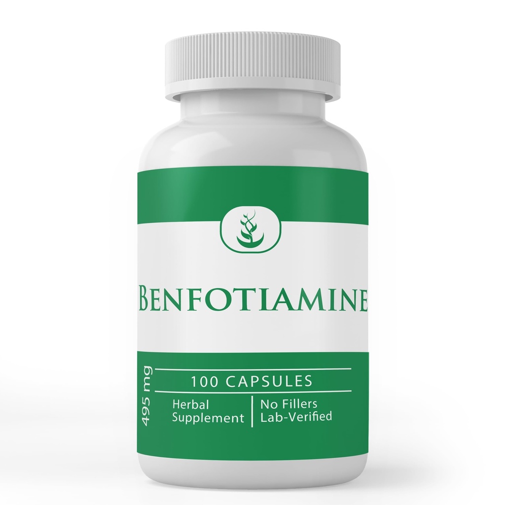PURE ORIGINAL INGREDIENTS Benfotiamine (100 kapslar) Alltid rena, inga tillsatser eller fillers, Lab Verified
