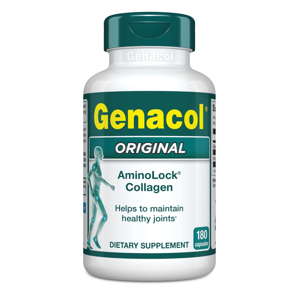Collagen Peptides gemensamma kosttillskott för män och kvinnor av Genacol | Exklusiva hydrolyserade Collagen piller | Hjälper till att upprätthålla hälsosamma gemensamma | Colageno Hidrolizado | Genacol Original 180 kapslar