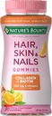 Naturens Bounty Hair, Skin & Nails med Biotin och Collagen, stöder hår hud och nagelhälsa, 2500 mcg, Citrus Flavored Gummies, 140 Ct