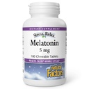 Stress-Relax Melatonin 5 mg av naturliga faktorer, naturlig sömnhjälp, återställer Sleep-Wake Cycle, 180 tuggbara tabletter (180 portioner), Peppermint smak