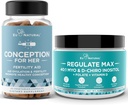 Konception för hennes kapslar + Regulera MAX Myo-Inositol D-Chiro Inositol Powder - Fertilitetsstöd, Hormonbalans, Regulera cykler - 60 vegetariska mjuka kapslar + 60 portioner pulver