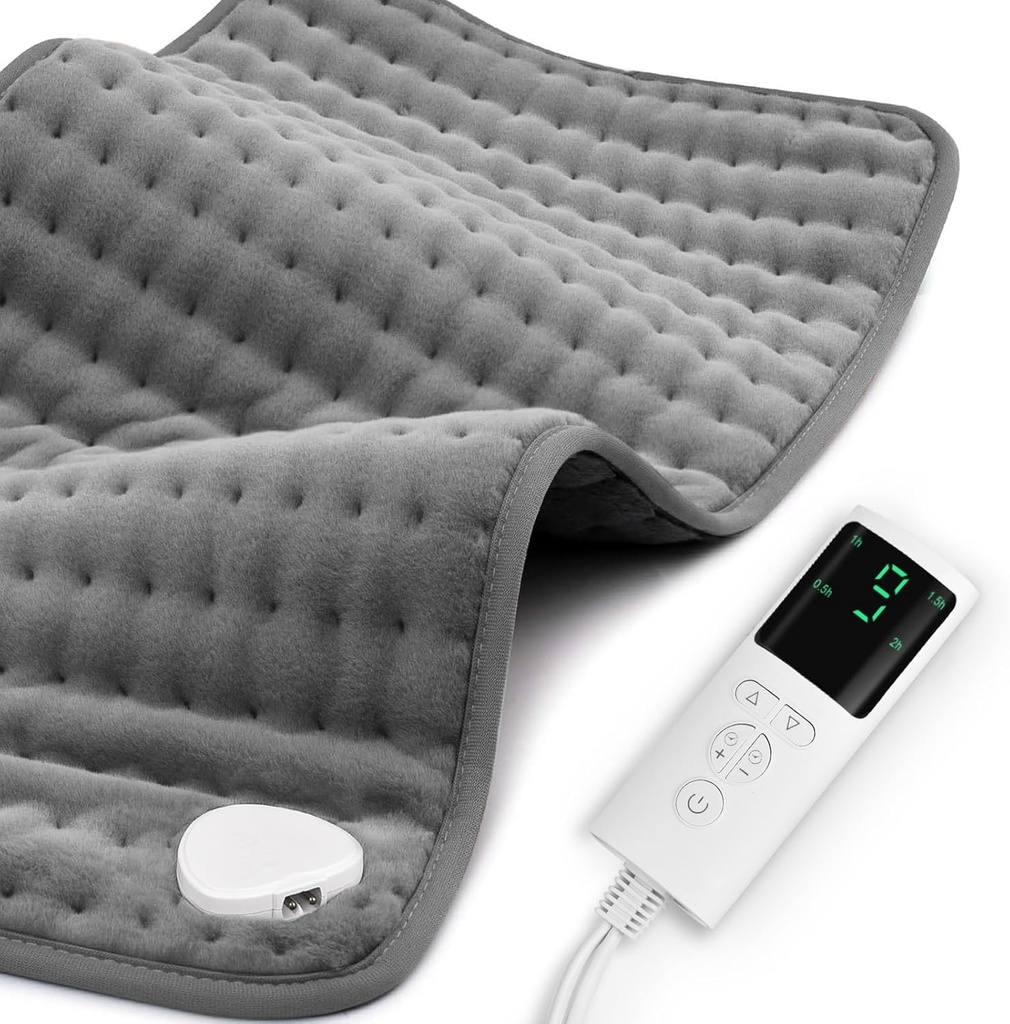 Värmepad för ryggsmärtlindring & kramper 17 "x33" Stor, Moist Dry Heat Options, XL Electric Heating Pads, 9 Värmeinställningar, Maskintvättbar, Auto-Off, Gåvor för kvinnor, Mamma, Män