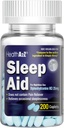 HealthA2Z Sleep Aid 200 Caplets | Diphenhydramine HCl 25mg | Regelbunden styrka sovande piller | Safe & Non-Habit-Forming