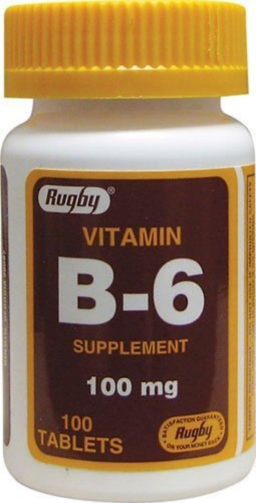 Rugby Vitamin B-6 tabletter, 100mg, 100ct (3 Pack)