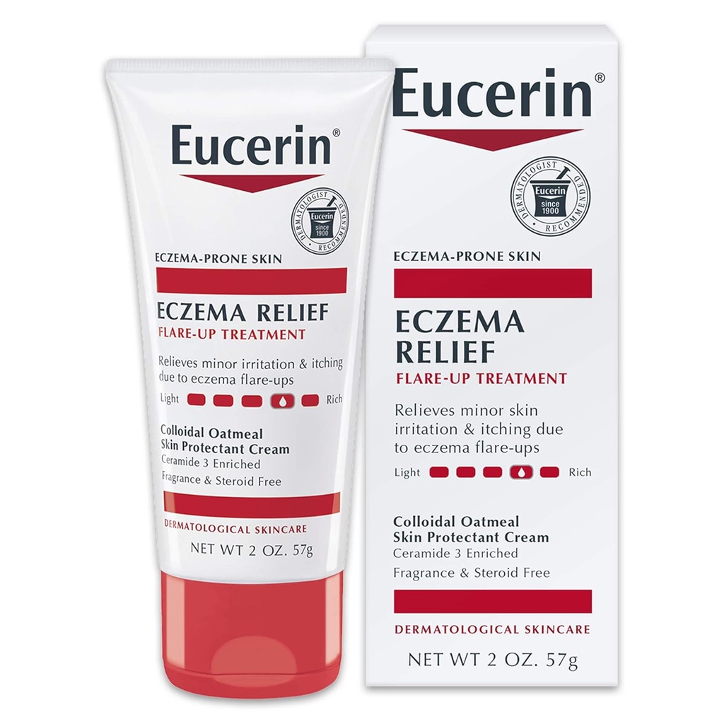 Eucerin Eczema Relief Flare-up Behandling - Ger omedelbar lättnad för Eczema-Prone Skin - 2 oz. Tube
