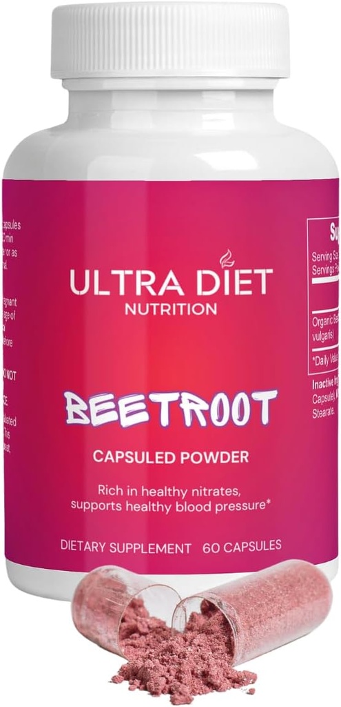 Organiska Beetroot kapslar, 1300mg, kväveoxid, 100% naturlig, icke-GMO, 60 kapslar