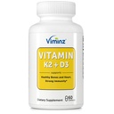 Vitamin D3/K2-5 000 IE (125 mcg) - 60 kapslar - stöder hälsosamma ben och hjärta, stark immunitet