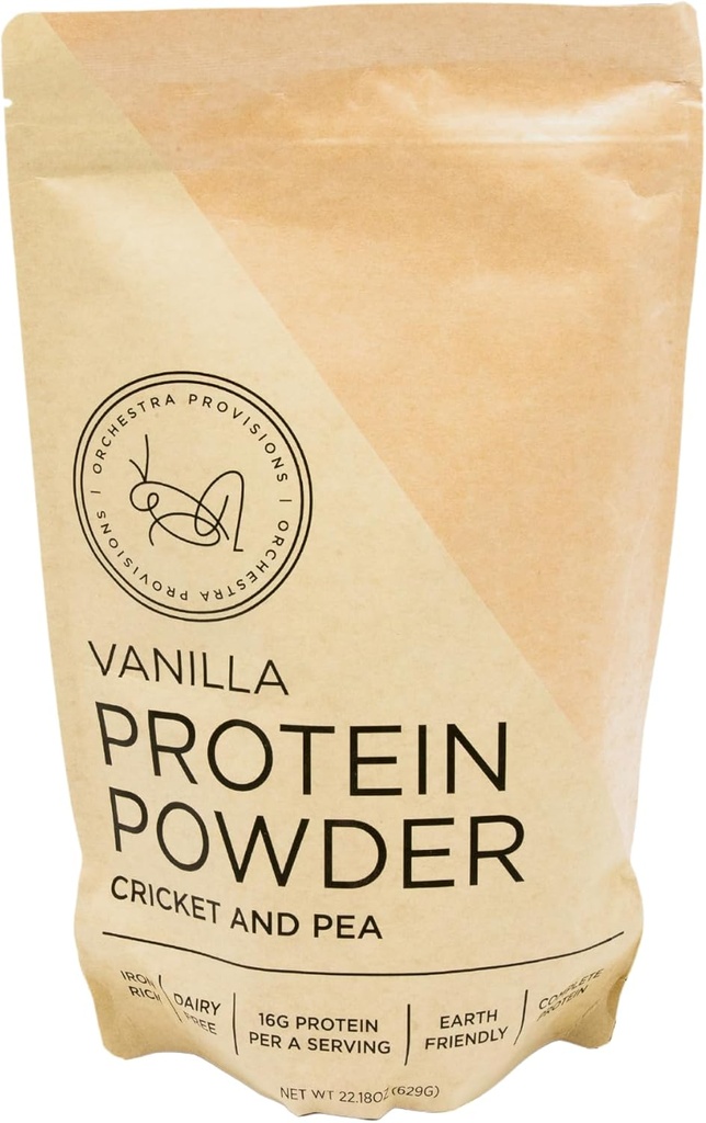 Vanilla Cricket och Pea Protein Powder Blend, 16g av Complete Protein, Laktosfri, Whey-Free