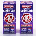 Nighttime Sleep-Aid Liquid, 50mg Diphenhydramine HCl, Twin Value Pack (80 doser), Grape smak, somna snabbt och sover längre