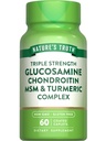 Naturens Sanning Glukosamin Chondroitin MSM Complex | 60 Caplets | med gurkmeja | Triple Strength Formel | Non-GMO och Gluten Free Supplement