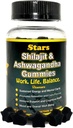 Shilajit Ashwagandha Gummies - Immune Support Supplement med Pure Shilajit Resin - Organic Ashwagandha Gummy för Stress, Energy & Wellness, 60 Natural Star-Shaped Gummies