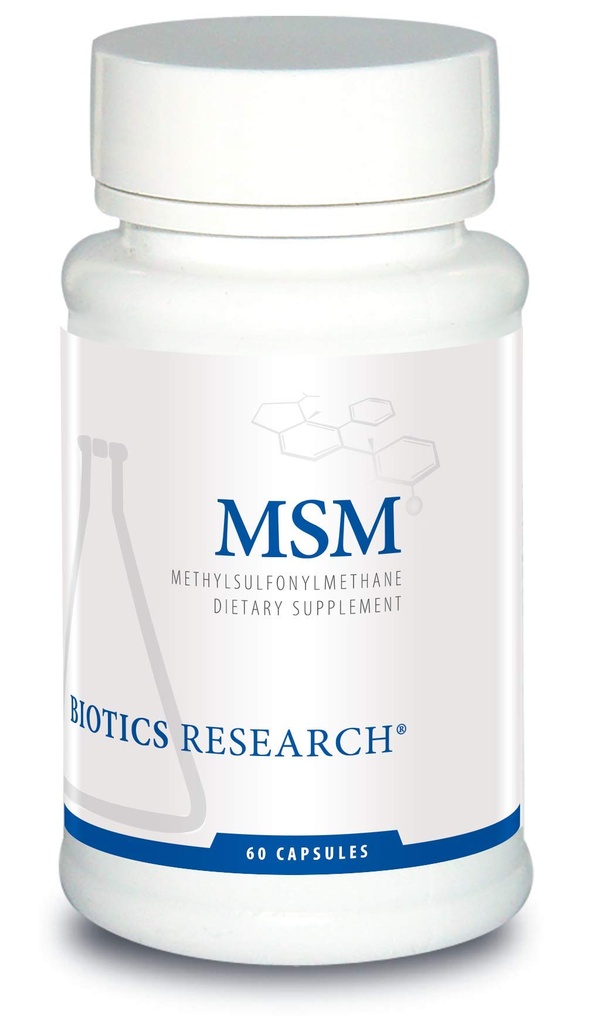 Biotics Research MSM Potent Sulfur Supplement, Collagen Production, Healthy Hair, Skin & Nails, Muscle och Joint Comfort. 60 kapslar