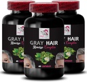 Ungdomlig ton - grå håromvänd - Biotin, Horsetail Aerial Parts, Saw Palmetto Berries, PABA, Natural Hair Complex, Stinging Nettle Root, hårföryngring, ungdomligt hår 3 flaskor 180 kapslar